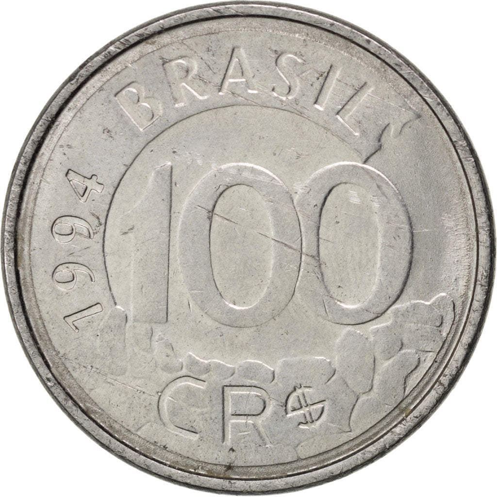 Coin, Brazil, 100 Cruzeiros Reais, 1994, MS(63), Stainless Steel, KM:630