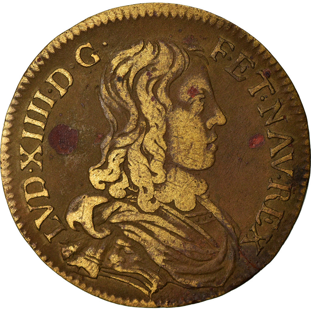 Francia, Token, Royal, Louis XIV, Conseil du Roi, MB+, Rame, Feuardent:244