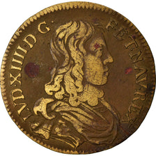 Francia, Token, Royal, Louis XIV, Conseil du Roi, MB+, Rame, Feuardent:244