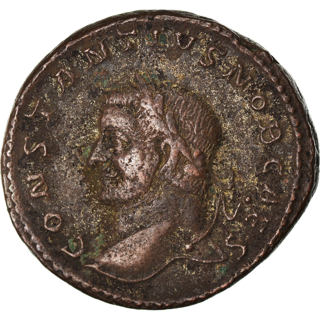 Coin, Constantius I, Follis, 296-297, Trier, EF(40-45), Billon, RIC:220a