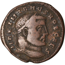 Moneda, Maximianus, Follis, 295-296, Ticinum, BC+, Vellón, RIC:30b