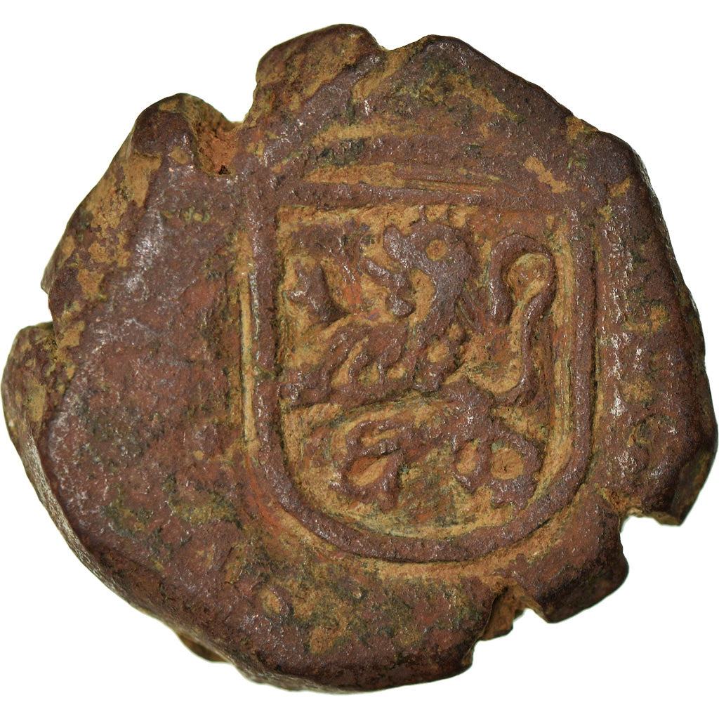 Coin, Spain, Charles II, 2 Maravedis, 1683, Coruna, VF(20-25), Bronze, KM:5.2