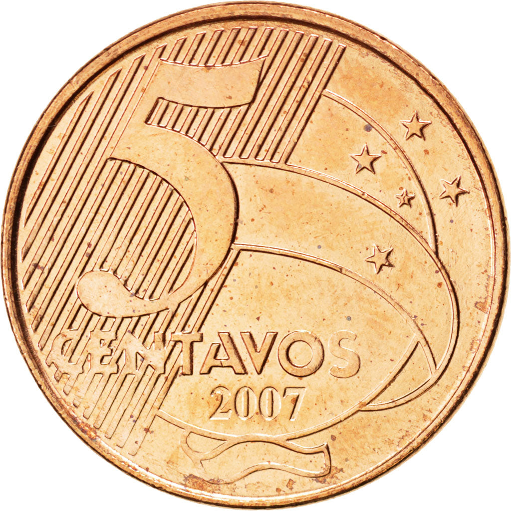 BRAZIL, 5 Centavos, 2007, KM #648, MS(63), Copper Plated Steel, 22, 4.05