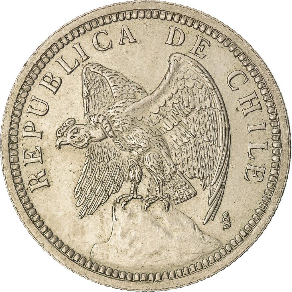 Moneda, Chile, Peso, 1933, Santiago, MBC+, Cobre - níquel, KM:176.1