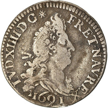 Munten, Frankrijk, Louis XIV, 4 Sols aux 2 L, 4 Sols 2 Deniers, 1691, Paris
