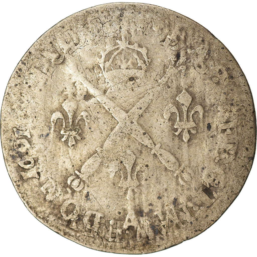 Moeda, França, Louis XIV, 5 Sols aux insignes, 5 Sols, 1/16 ECU, 1702, Paris