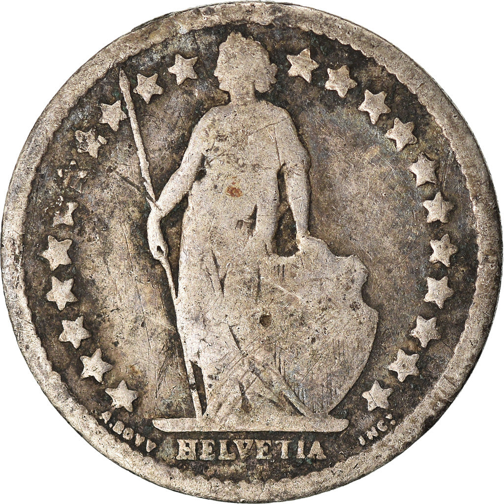Coin, Switzerland, 1/2 Franc, 1882, Bern, F(12-15), Silver, KM:23