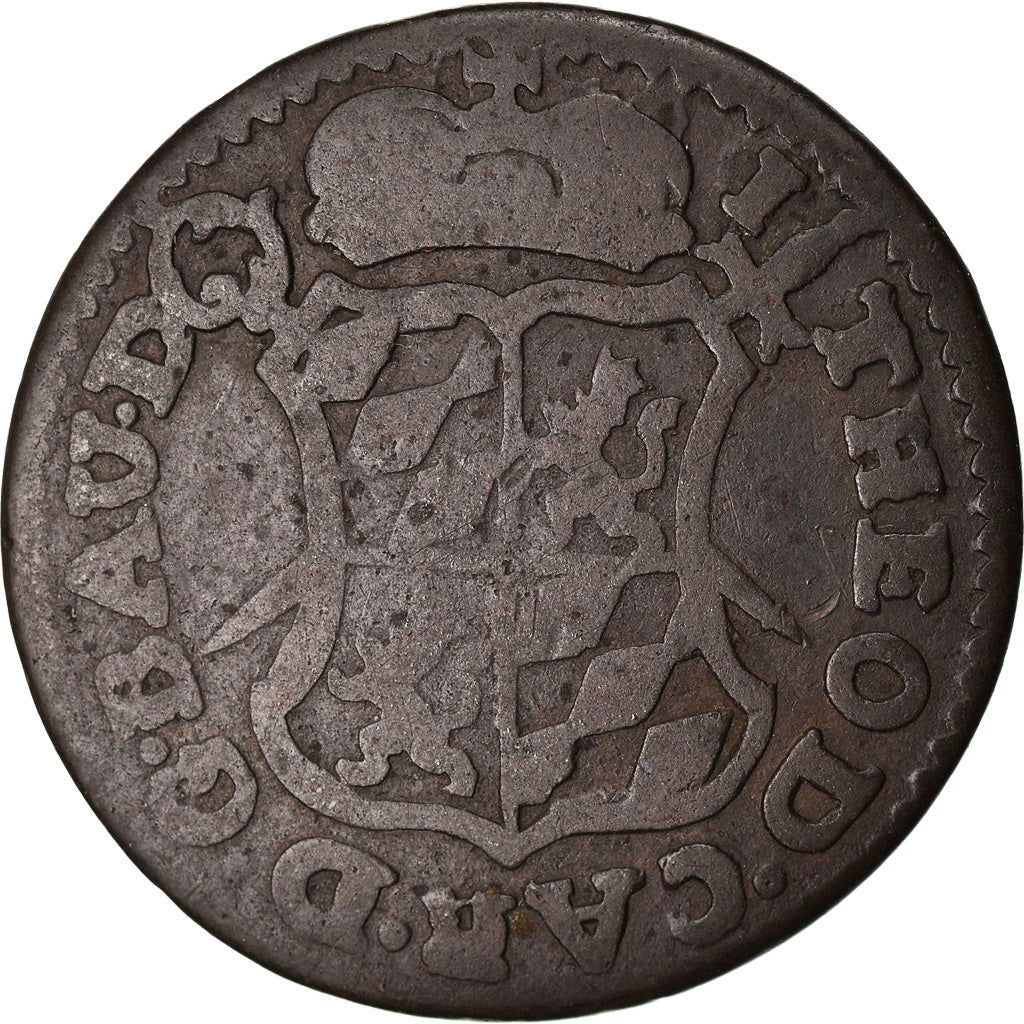 Moneta, LIEGE, John Theodore, Liard, 1750, Liege, MB+, Rame, KM:155