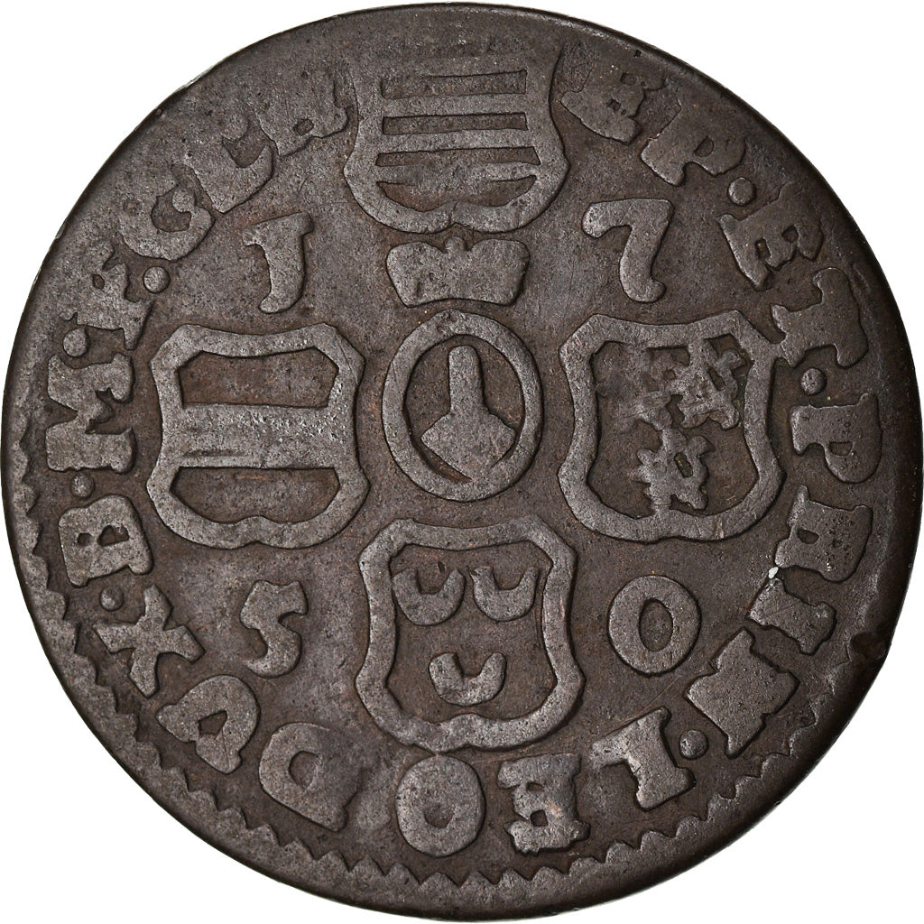 Moneta, LIEGE, John Theodore, Liard, 1750, Liege, MB+, Rame, KM:155