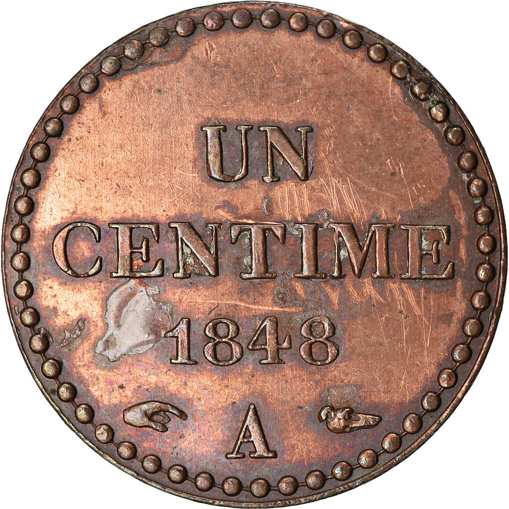 Coin, France, Dupré, Centime, 1848, Paris, EF(40-45), Bronze, KM:754