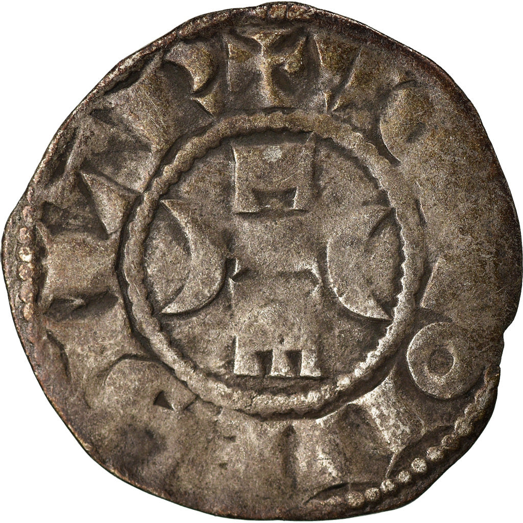 Moneda, Francia, La Marche, Hugues X, Denarius, BC+, Plata, Boudeau:438