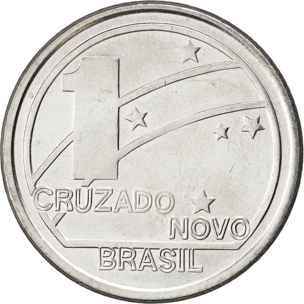 Coin, Brazil, Novo Cruzado, 1989, MS(63), Stainless Steel, KM:615