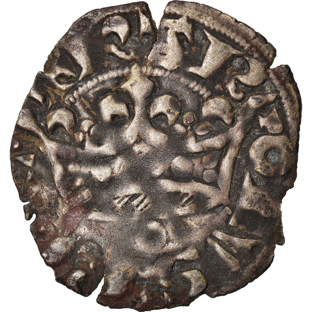 Coin, France, Charles IV, Double Parisis, 1326, VF(30-35), Billon, Duplessy:244c