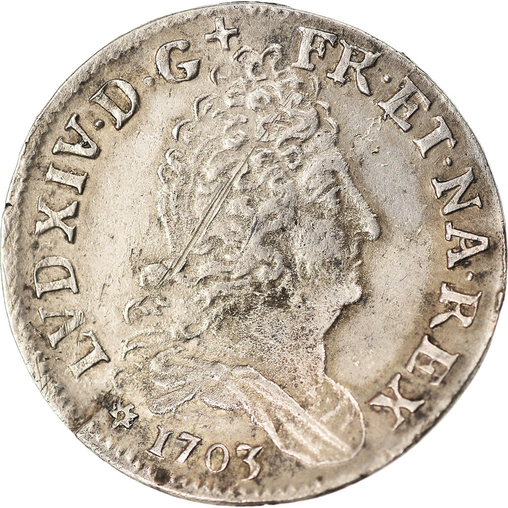 Munten, Frankrijk, Louis XIV, 11 Sols aux couronnes de Strasbourg, 10 Sols-1/8