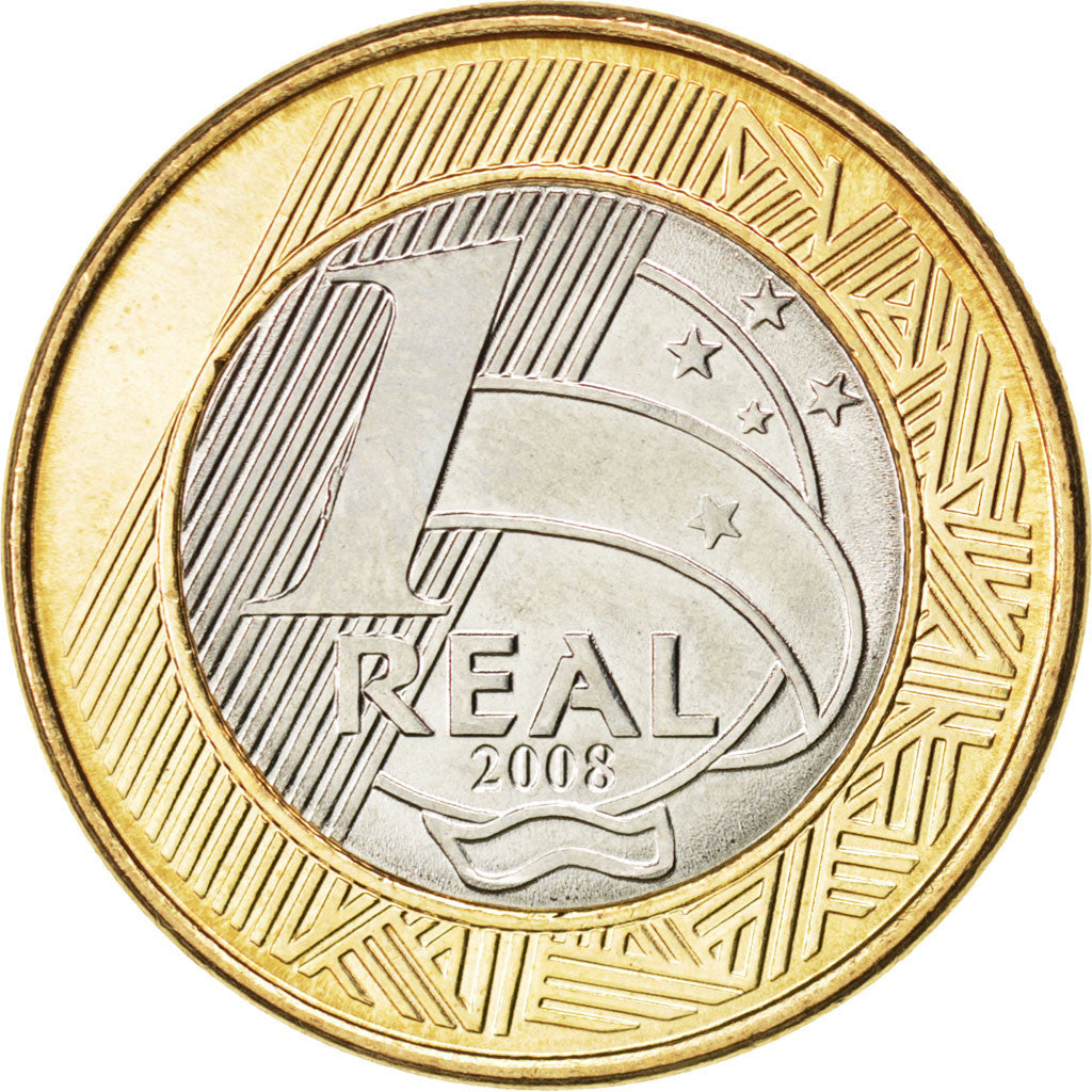 Moneta, Brasile, Real, 2008, SPL, Bi-metallico, KM:652a
