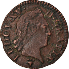 Monnaie, France, Louis XV, Liard à la vieille tête, Liard, 1773, Reims, TB+