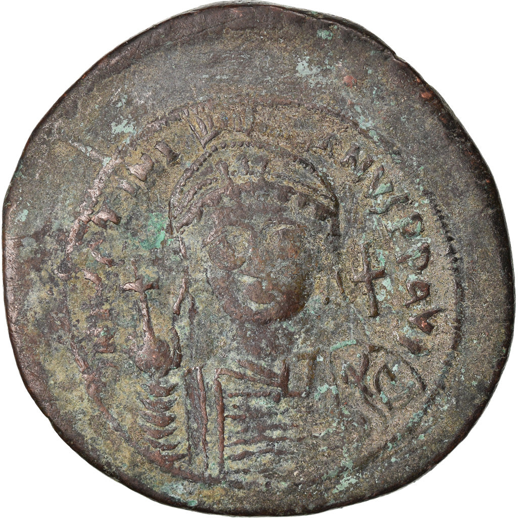 Münze, Justinian I, Follis, 541-542, Kyzikos, S+, Kupfer, Sear:207