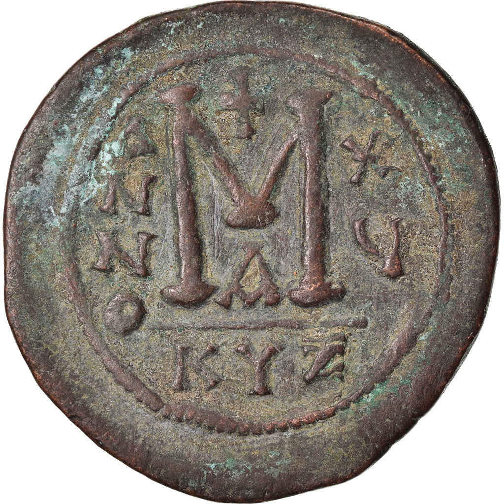 Münze, Justinian I, Follis, 541-542, Kyzikos, S+, Kupfer, Sear:207