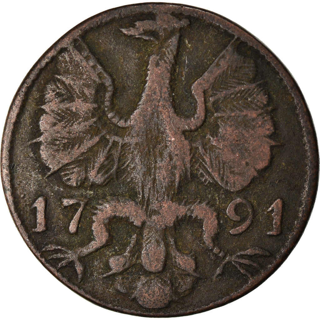 Coin, German States, AACHEN, 12 Heller, 1791, VF(30-35), Copper, KM:51