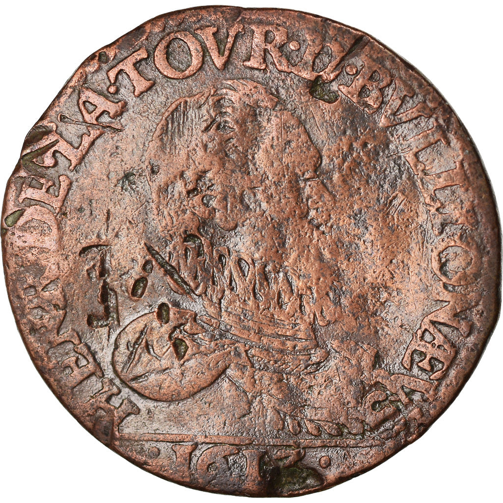 Monnaie, France, Ardennes, Henri de la Tour d'Auvergne, Liard, 1613, Sedan, TB