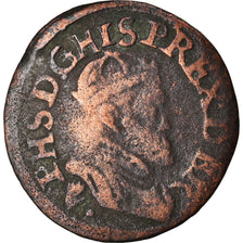 Coin, Spanish Netherlands, Philip II, Courte, Anvers, VF(20-25), Copper