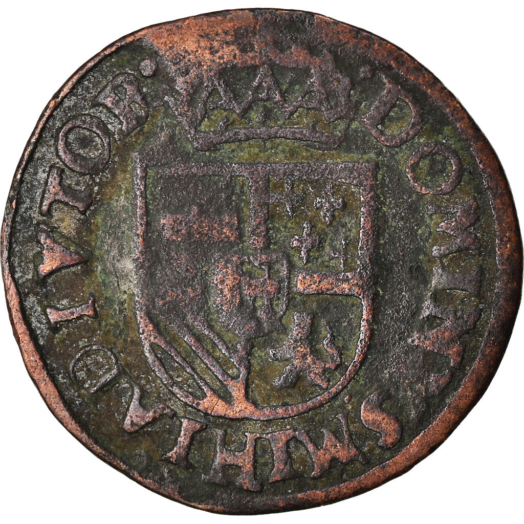 Coin, Spanish Netherlands, Philip II, Courte, Anvers, VF(20-25), Copper