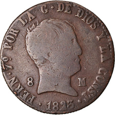 Munten, Spanje, Ferdinand VII, 8 Maravedis, 1823, Jubia, FR, Koper, KM:502.1