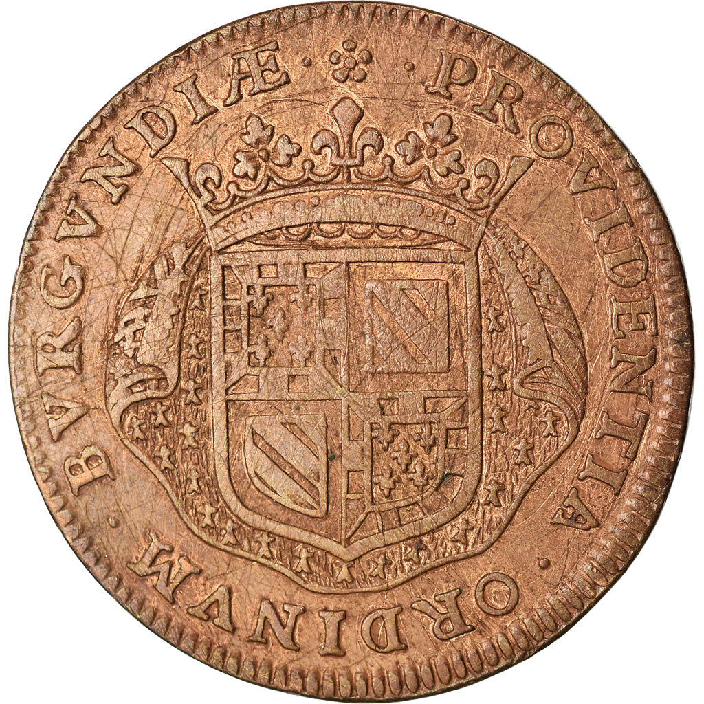 Francja, Token, Etats de Bourgogne, 1676, VF(30-35), Miedź, Feuardent:9811