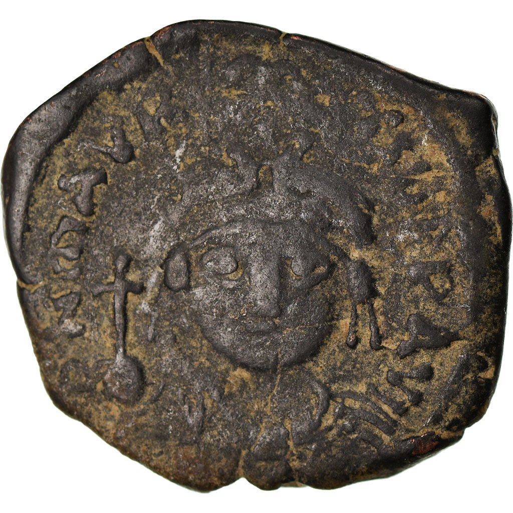 Münze, Maurice Tiberius, Half Follis, 588-589, Thessalonica, S+, Kupfer
