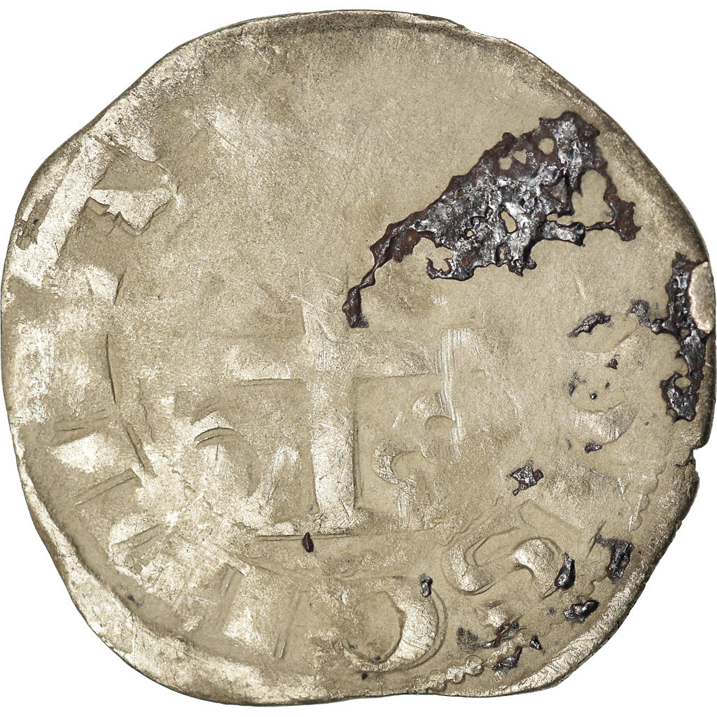 Moneda, Francia, Champagne, Guillaume I, Denarius, 1176-1202, Reims, BC, Plata