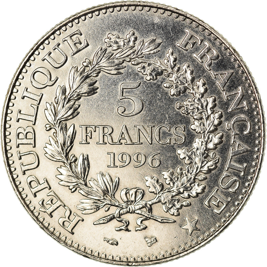 Coin, France, Hercule, 5 Francs, 1996, Paris, MS(63), Nickel, KM:1155