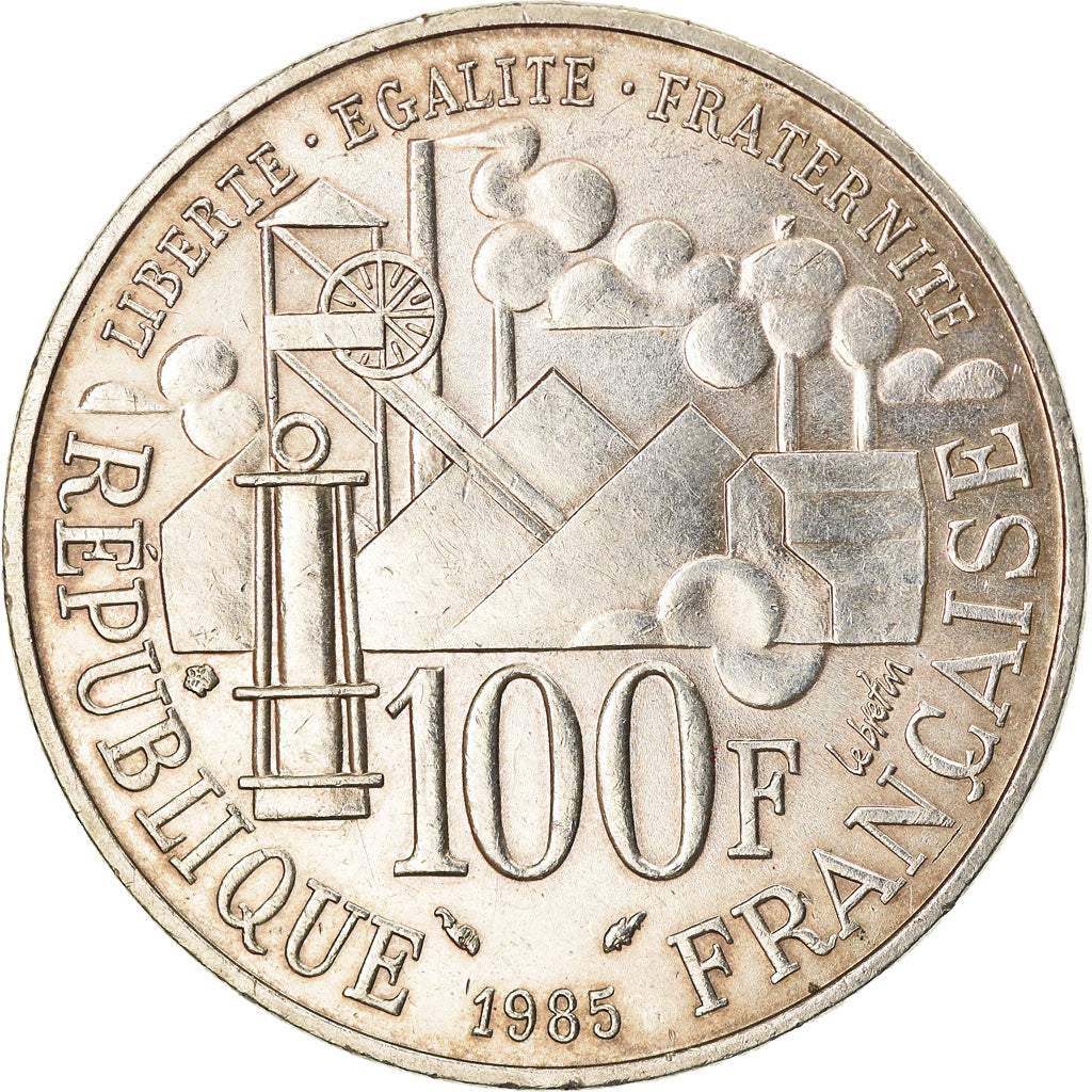 Monnaie, France, Germinal, 100 Francs, 1985, SUP, Argent, Gadoury:900, KM:957