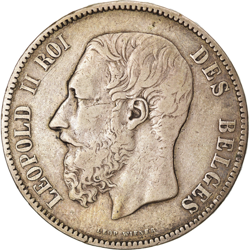 Coin, Belgium, Leopold II, 5 Francs, 5 Frank, 1873, EF(40-45), Silver, KM:24