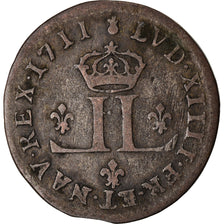 Munten, Frankrijk, Louis XIV, XXX Deniers aux 2 L couronnés, 30 Deniers, 1711