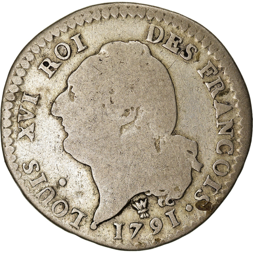 Munten, Frankrijk, Louis XVI, 15 sols françois, 15 Sols, 1/8 ECU, 1791