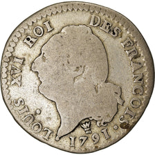 Munten, Frankrijk, Louis XVI, 15 sols françois, 15 Sols, 1/8 ECU, 1791