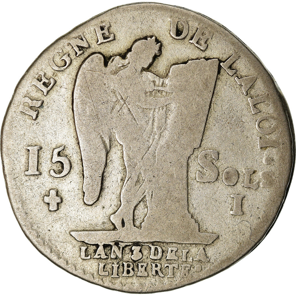 Munten, Frankrijk, Louis XVI, 15 sols françois, 15 Sols, 1/8 ECU, 1791
