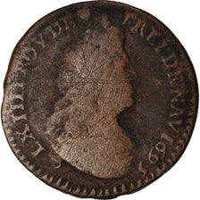 Moneta, Francia, Louis XIV, Liard de France au buste âgé, troisième type