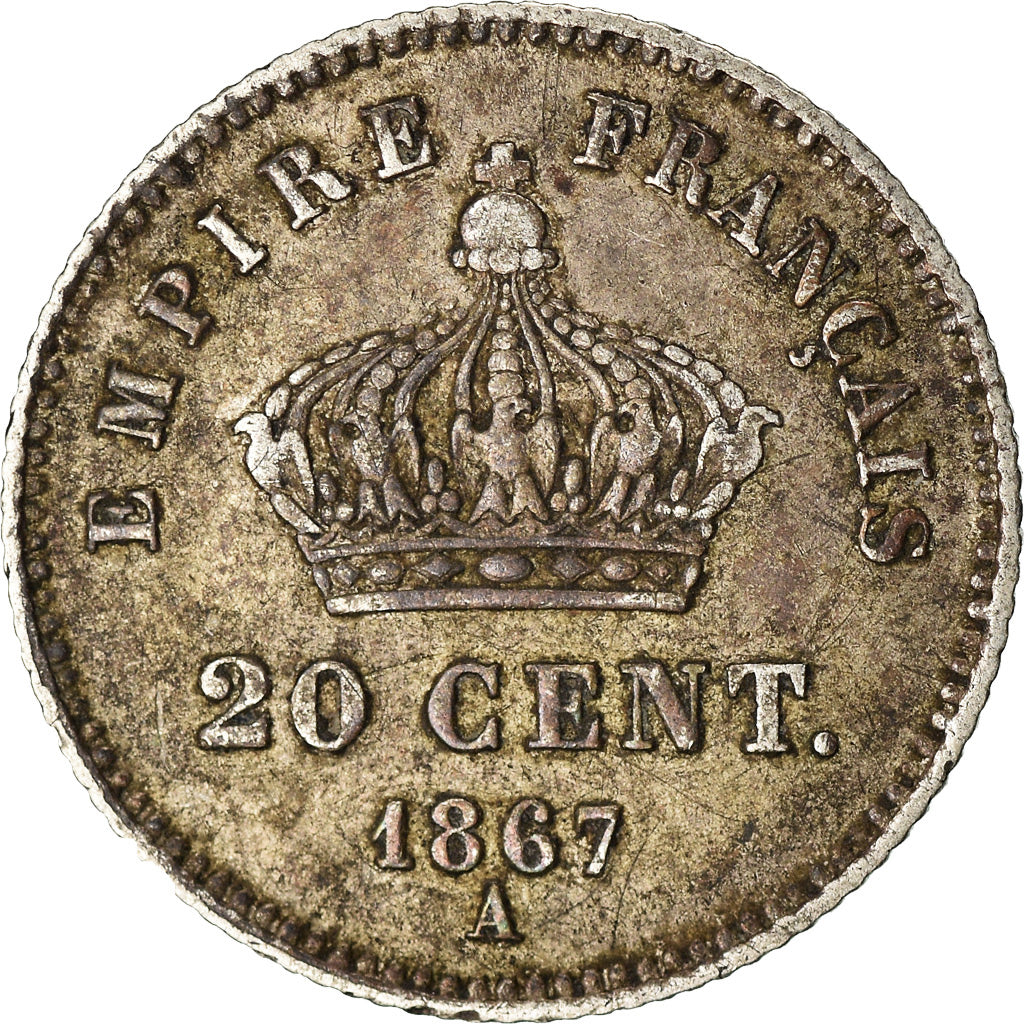 Coin, France, Napoleon III, Napoléon III, 20 Centimes, 1867, Paris, EF(40-45)
