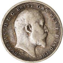Coin, Great Britain, Edward VII, 3 Pence, 1902, VF(20-25), Silver, KM:797.1
