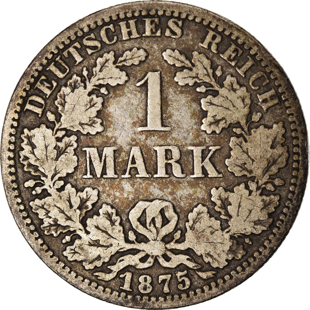 Coin, GERMANY - EMPIRE, Wilhelm I, Mark, 1875, Berlin, VF(30-35), Silver, KM:7