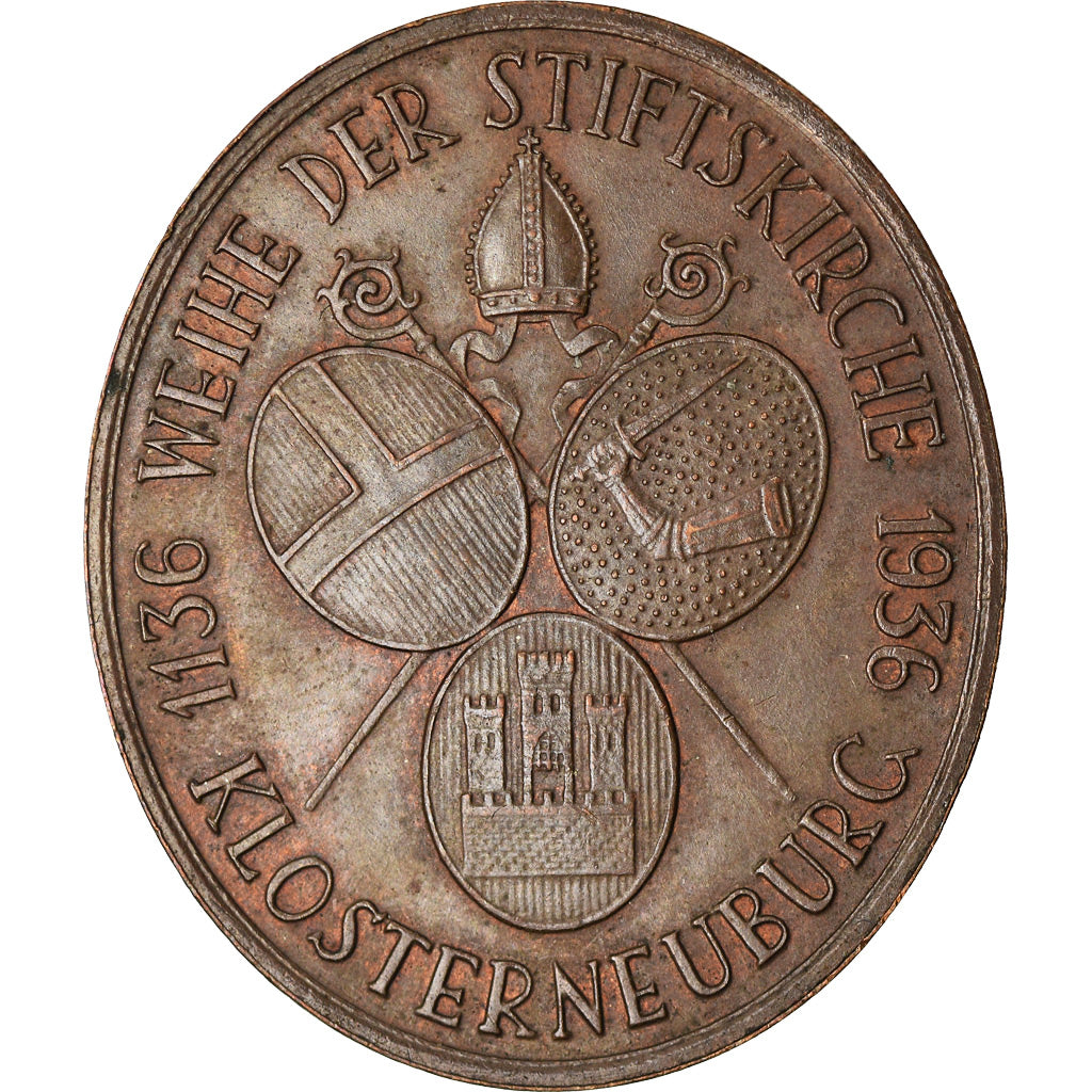 Austria, Medal, 800 years of St. Leopold death (1136), 1936, AU(50-53), Copper