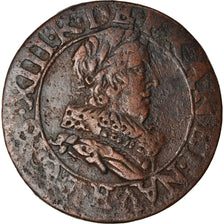 Münze, Frankreich, Louis XIII, Double Tournois, 1634, Tours, S+, Kupfer