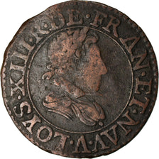 Coin, France, Louis XIII, Double tournois, buste juvénile, Double Tournois