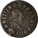 Moneda, Francia, Henri III, Double Tournois, Paris, BC+, Cobre, CGKL:86