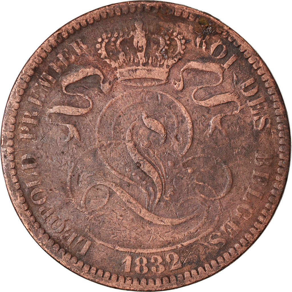 Coin, Belgium, Leopold I, 10 Centimes, 1832, VF(30-35), Copper, KM:2.1