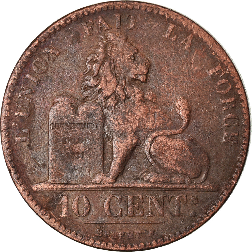 Coin, Belgium, Leopold I, 10 Centimes, 1832, VF(30-35), Copper, KM:2.1