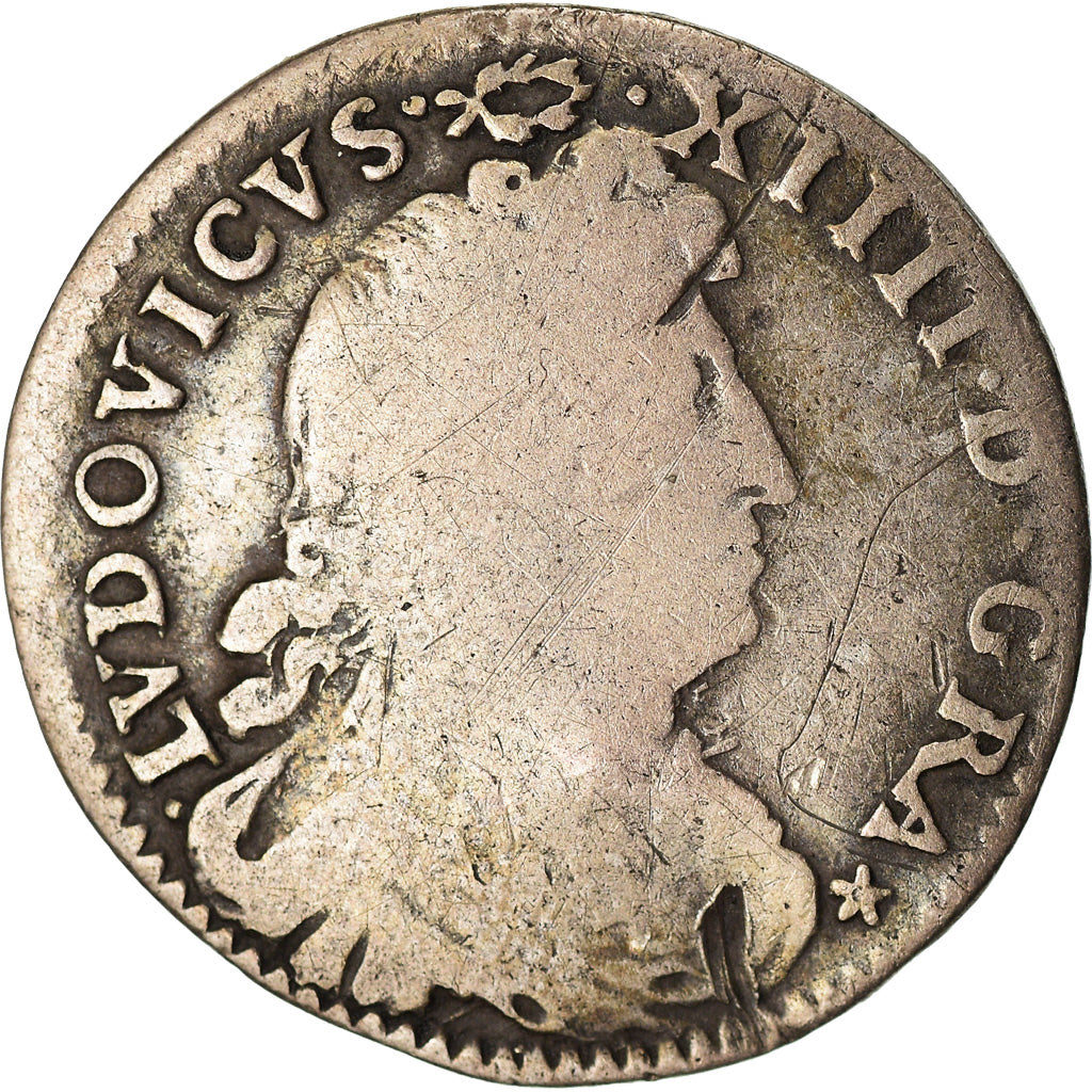 Monnaie, France, Louis XIV, 4 Sols des Traitants, 1677, Paris, B+, Argent