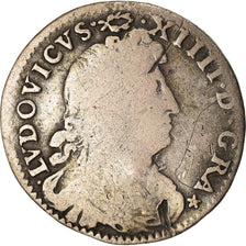 Monnaie, France, Louis XIV, 4 Sols des Traitants, 1677, Paris, B+, Argent