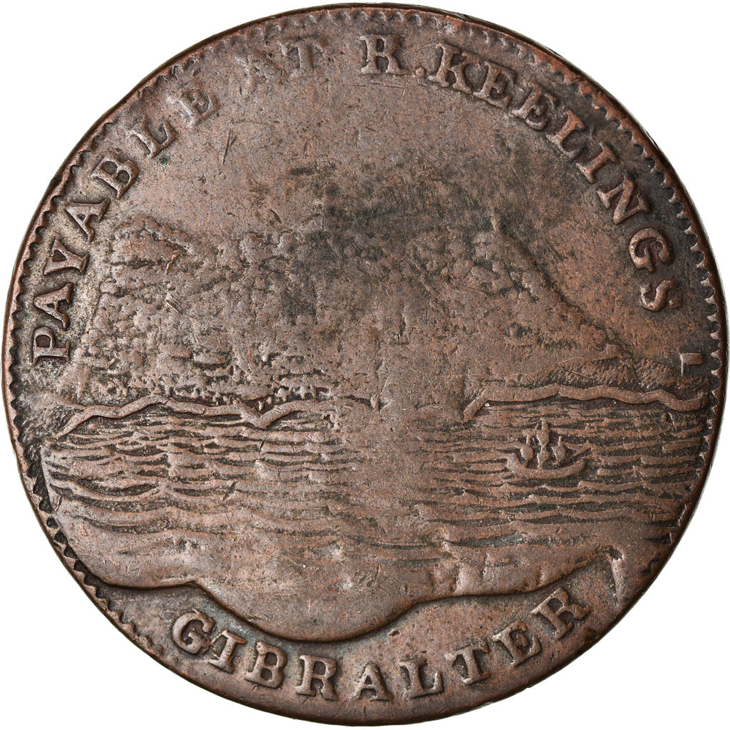 Coin, Gibraltar, 2 Quarts, 1802, VF(30-35), Copper, KM:Tn2.2